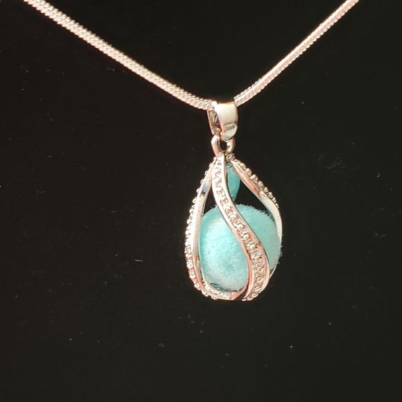 Aromatherapy Teardrop Cage .925 Sterling Silver Ne - Picture 1 of 4